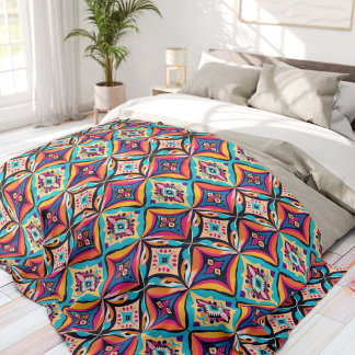 Couverture Polaire Colorful Geometric Bohemian 