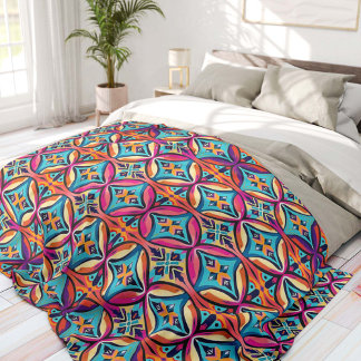 Couverture Polaire Colorful Geometric Kaleidoscope Bohemian