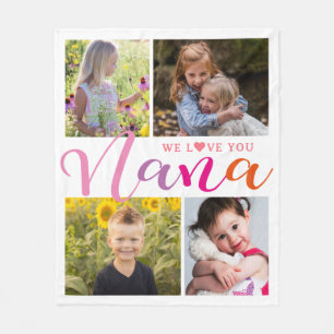 Couverture Polaire Colorful Nana We Love You Photo Collage