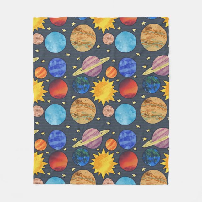 Couverture Polaire Colorful Solar System (Devant)