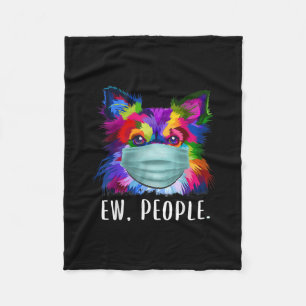 Couverture Polaire colorl chihuahua ew people dog wearing facemask