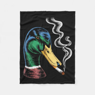 Couverture Polaire Colvert fumant une cigarette mème canard colvert d