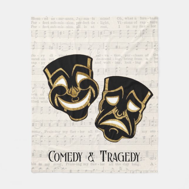 Couverture Polaire Comédie et tragédie musicale Black & Gold (Devant)