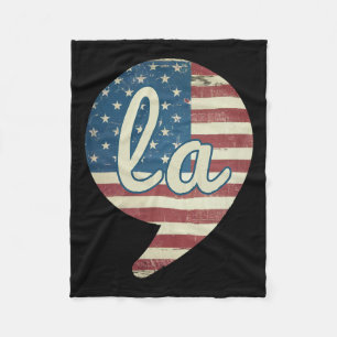 Couverture Polaire Comma La Kamala Harris Flag américain Comma + La