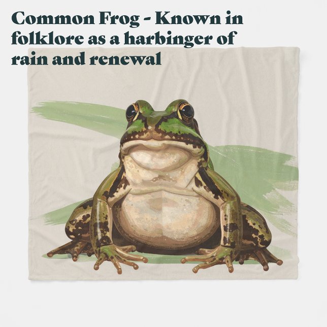 Couverture Polaire Common British Frog | Goblincore Nature Art (Common Frog. Known in folklore as a harbinger of rain and renewal. Housewarming Blanket Gift )