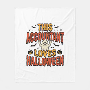 Couverture Polaire Comptable Halloween Chemise Vintage Ghost Design_1