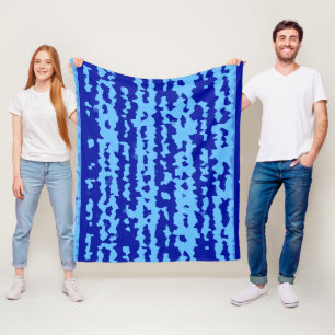 Couverture Polaire Conception Abstraite Irrégulière Bleu Cyan 
