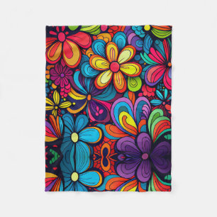 COUVERTURE POLAIRE CONCEPTION ARTISTIQUE CLASSIQUE DE DOODLE FLEURS