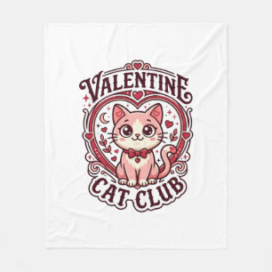 Couverture Polaire Conception de chat drôle de la Saint-Valentin - Ch