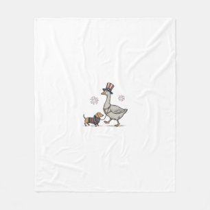 Couverture Polaire Conception de chemise vintage d'oie patriotique et