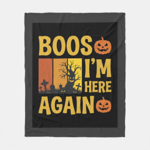Couverture Polaire Conception de cimetière rétro Boos d'Halloween, je