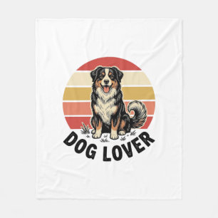 Couverture Polaire Conception de coucher de soleil de chien mignon gr