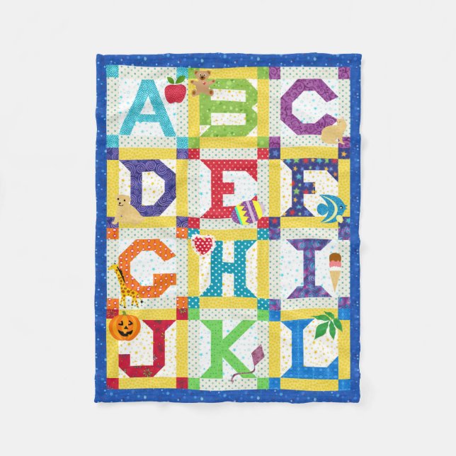 Couverture Polaire Conception de courtepointe Alphabet bébé (Devant)
