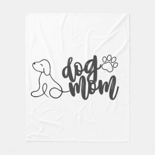 Couverture Polaire Conception de dessin au trait de maman de chien Am
