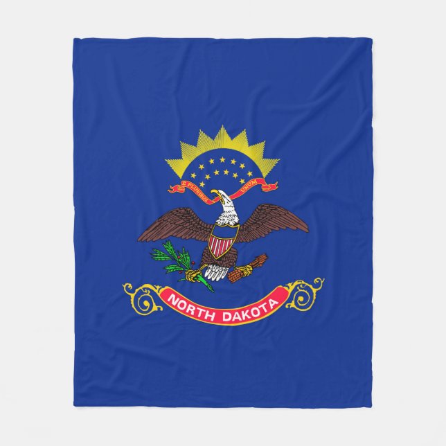 Couverture Polaire Conception de drapeau d'état du Dakota du Nord (Devant)