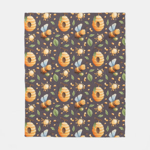 Couverture Polaire Conception de jardin floral de nature de abeille d