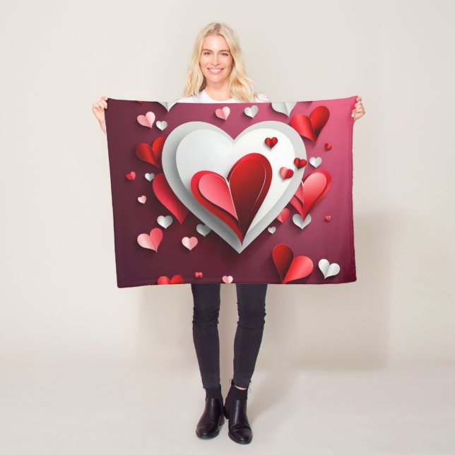 Couverture Polaire Conception de la Saint Valentin (En situation)