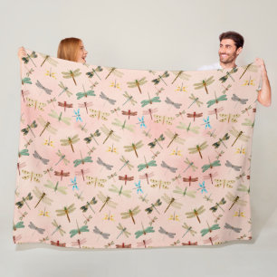 Couverture Polaire Conception de la série de libellules vintages 3