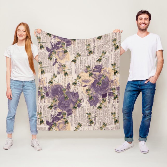 Couverture Polaire Conception de la série de libellules vintages 6 (En situation)