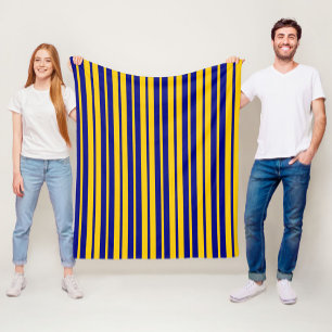 Couverture Polaire Conception de motif rayé stylé bleu jaune