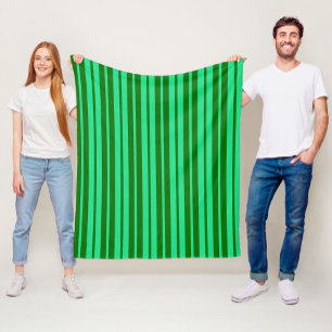 Couverture Polaire Conception de motif rayé vert mignon et élégant