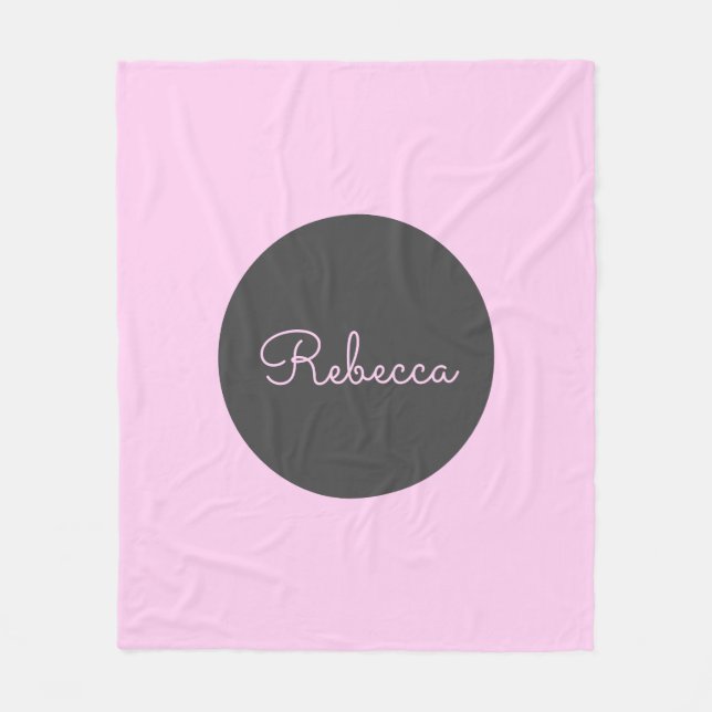 Couverture Polaire Conception de script rétro-moderne rose cool modif (Devant)