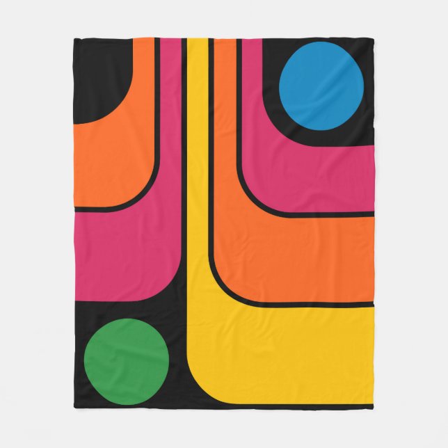 Couverture Polaire Conception géométrique de style rétro années 1970  (Devant)