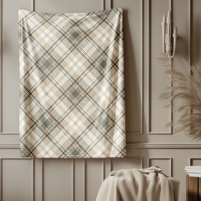 Couverture Polaire Conception géométrique moderne, neutre et douce, t (Neutral Soft Earth-Tone Modern Geometric Design Fleece Blanket)