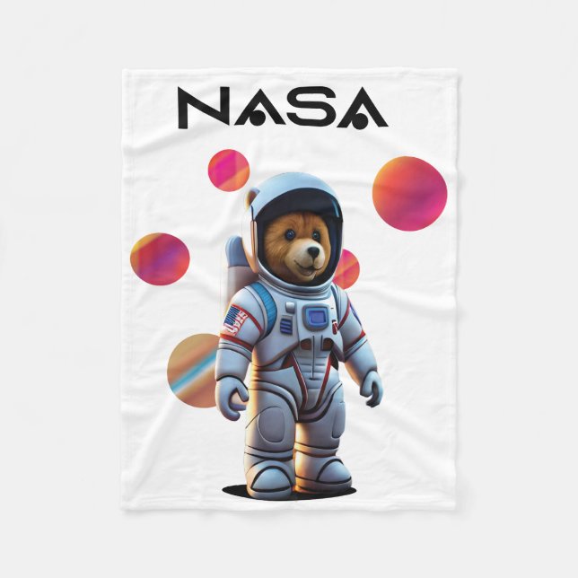 Couverture Polaire Conception Nasa Avec Astronout À Ours Mignons (Devant)