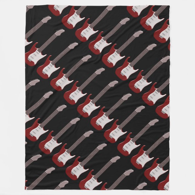 Couverture Polaire Conception rouge de guitare électrique (Devant)