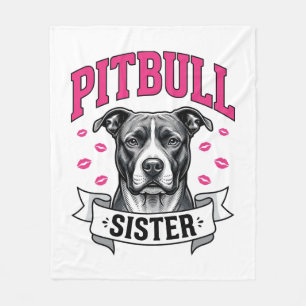 Couverture Polaire Conception vectorielle de sœur Pitbull amateur de 