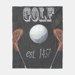 Couverture Polaire Conception vintage de tableau de golf
