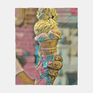 Couverture Polaire cône vintage de crème glacée