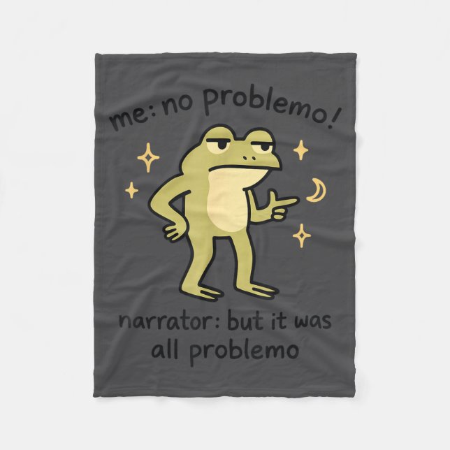 Couverture Polaire Confident Frog Meme Me No Problem Narrator Quote F (Devant)