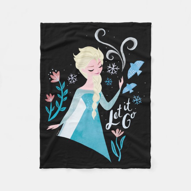 Couverture Polaire Congelé 2 | Aquarelle Elsa "Let It Go" (Devant)