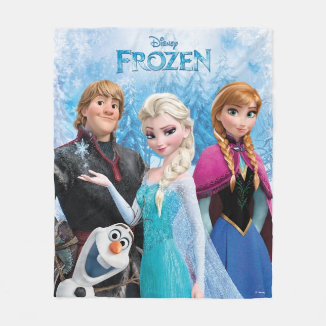 Couverture Polaire congelé| Anna, Elsa, Kristoff et Olaf (Devant)
