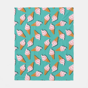 Couverture Polaire Congés gaufres crème glacée et motif de yaourt con