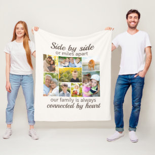 Couverture Polaire Connecté par Heart White 8 Family Photo Collage
