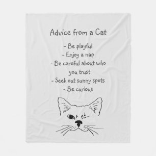 Couverture Polaire Conseils de Winking Cat amusant Humour animal