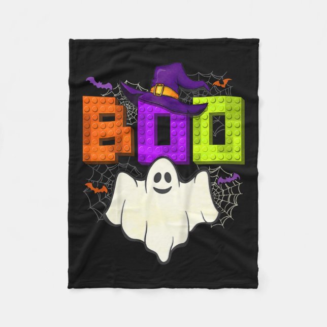 Couverture Polaire Construction de briques Boo Halloween Ghost Witch  (Devant)
