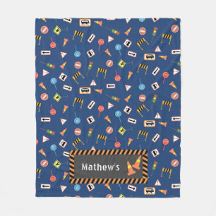 Couverture Polaire Construction et signalisation routière Bleu. Couve