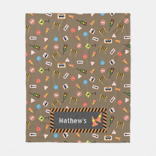 Couverture Polaire Construction et signalisation routière Brown. Couv
