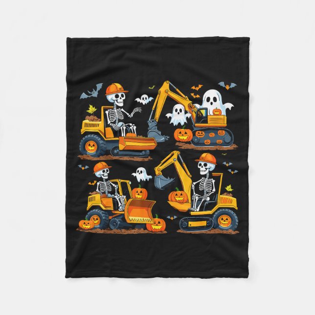 Couverture Polaire Construction Trucks Halloween Costume Soky Excavat (Devant)