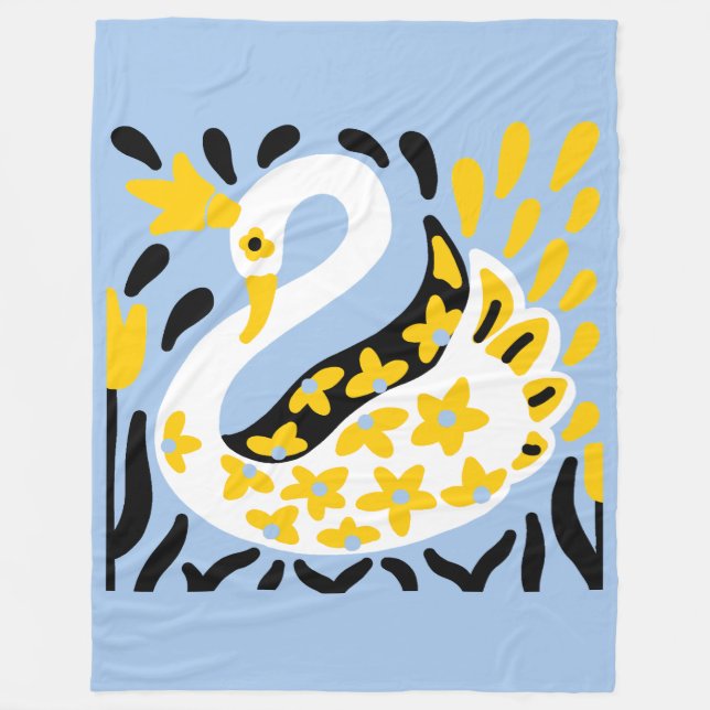 Couverture Polaire Conte fée de style russe Swan royal couronné (Devant)