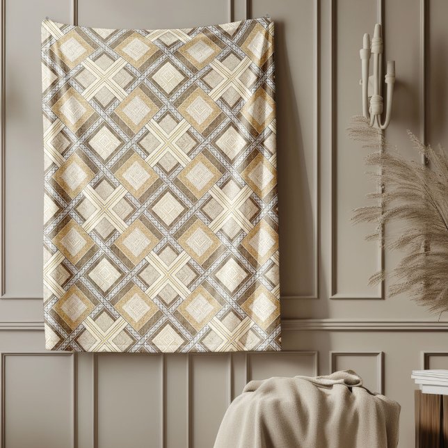 Couverture Polaire Contemporain Brown et ivoire subtil Motif (Contemporary Brown and Ivory Subtle Patterns Fleece Blanket)