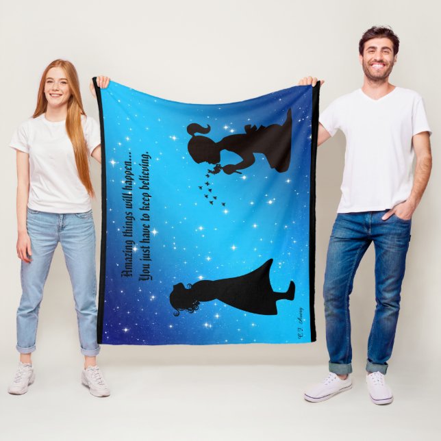Couverture Polaire Continuez à croire Starry Sky Med avec un Arrière  (En situation)
