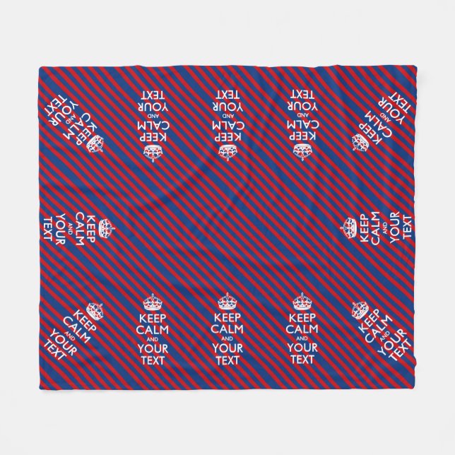 Couverture Polaire CONTINUEZ LE CALME ET votre texte sur les bandes b (Devant (Horizontal))