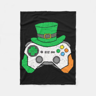 Couverture Polaire Contrôleur de jeu vidéo Saint-Patrick pour garçons