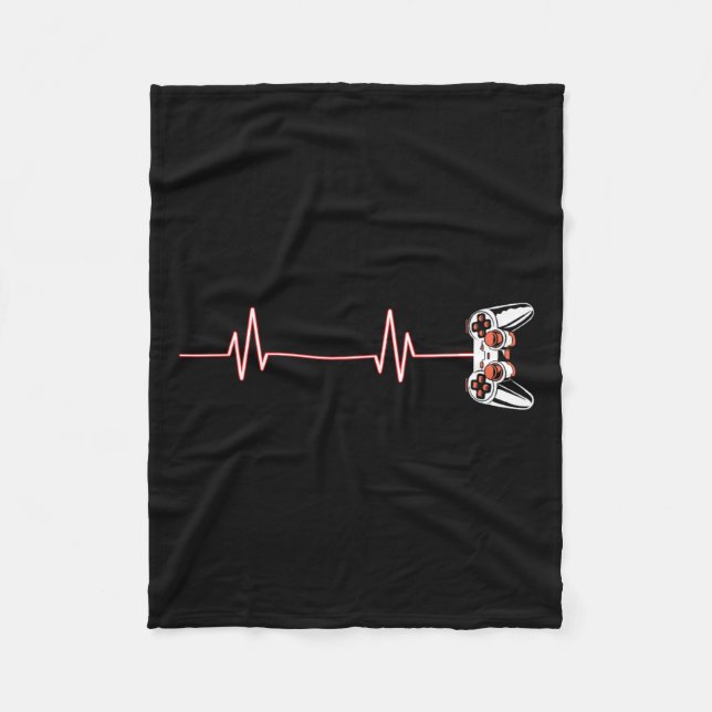 Couverture Polaire Contrôleur De Jeux Vidéo Cool Heartbeat Pour Nerdy (Devant)