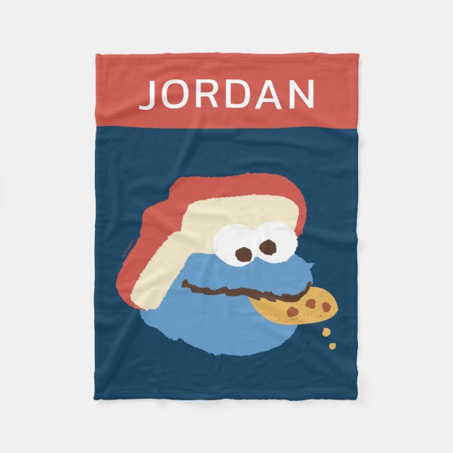 Couverture Polaire Cookie Monster Camp Cookies | Ajouter Votre Nom (Devant)